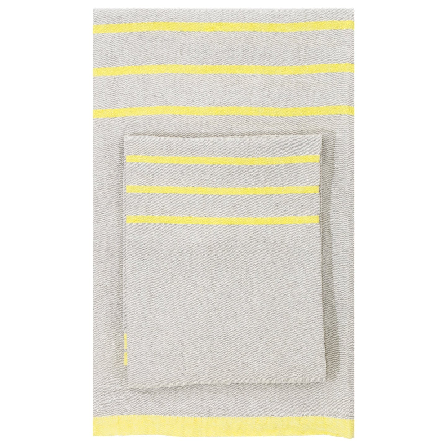 LAPUAN - USVA LINEN TOWEL. NATURAL + YELLOW