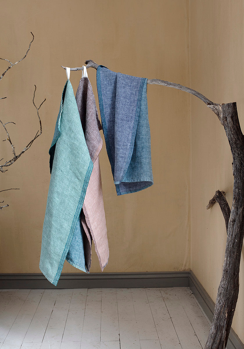LAPUAN - DUO LINEN HAND TOWEL. GOLD+LINEN