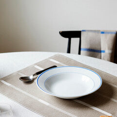 LAPUAN - LINNEA LINEN HAND TOWEL. NATURAL+ORANGE