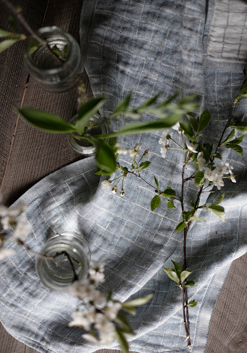 LAPUAN - LASTU LINEN HAND TOWEL. NATURAL+WHITE