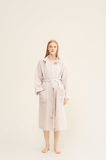 PEIGNOIR GAUFRÉ LAPUAN TERVA. NATUREL+BLANC