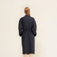 LAPUAN - TERVA WAFFLE BATHROBE. BLACK+GRAPHITE