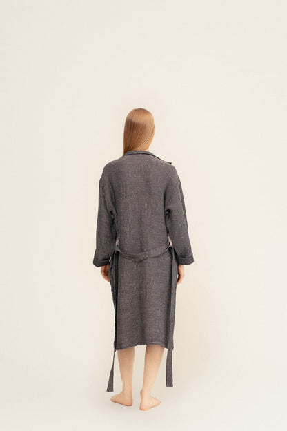 LAPUAN - PEIGNOIR TERVA WAFFLE. NATUREL+NOIR
