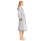 LAPUAN - KASTE PRESHRUNK LINEN BATHROBE WITH HOOD. GREY