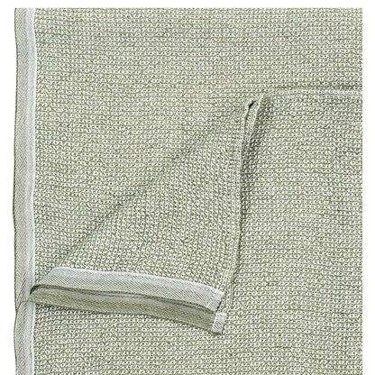 LAPUAN - TERVA WAFFLE TOWEL. OLIVE+WHITE