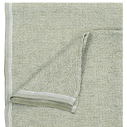 LAPUAN - TERVA WAFFLE TOWEL. OLIVE+WHITE