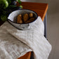 LAPUAN - HELMI LINEN HAND TOWEL. NATURAL+WHITE