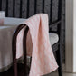 LAPUAN - HELMI LINEN HAND TOWEL. ROSE+WHITE