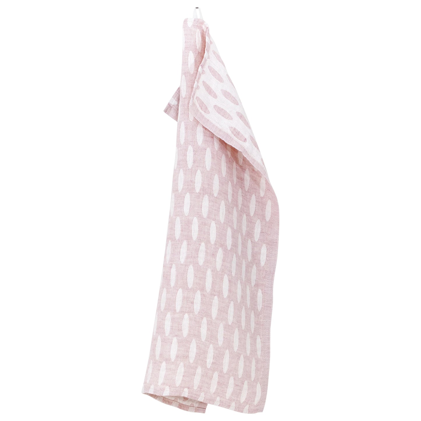 LAPUAN - HELMI LINEN HAND TOWEL. ROSE+WHITE