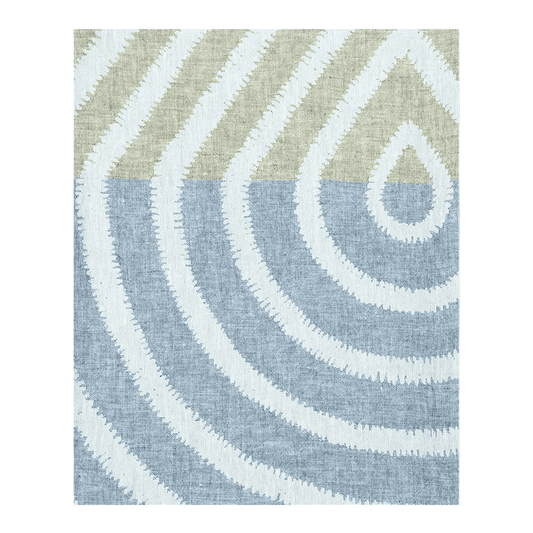 LAPUAN - METSÄLAMPI LINEN - KING SIZE TOWEL. BLUEBERRY+OLIVE+GREY