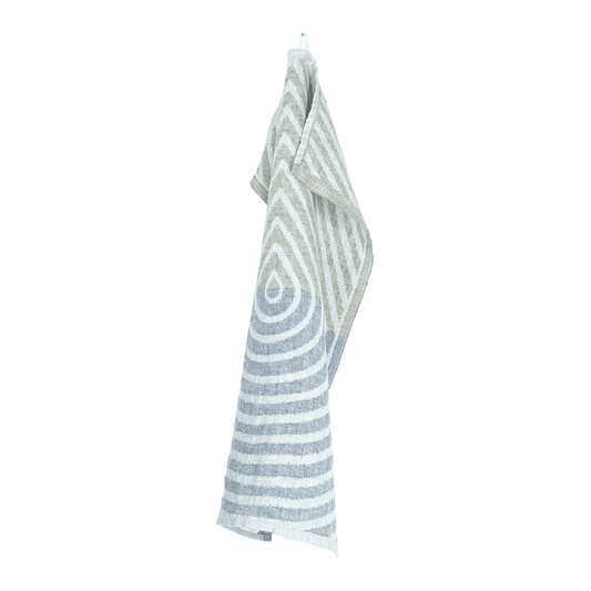 LAPUAN - METSÄLAMPI LINEN HAND TOWEL. BLUEBERRY+OLIVE+GREY