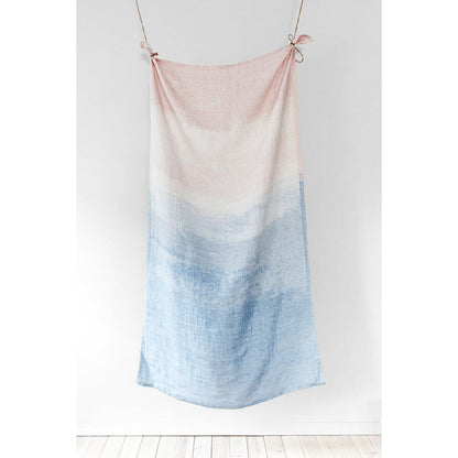 LAPUAN - SAARI LINEN KING TOWEL. ROSE+RAINY BLUE