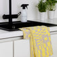 LAPUAN - KOODI LINEN HAND TOWEL. NATURAL+YELLOW
