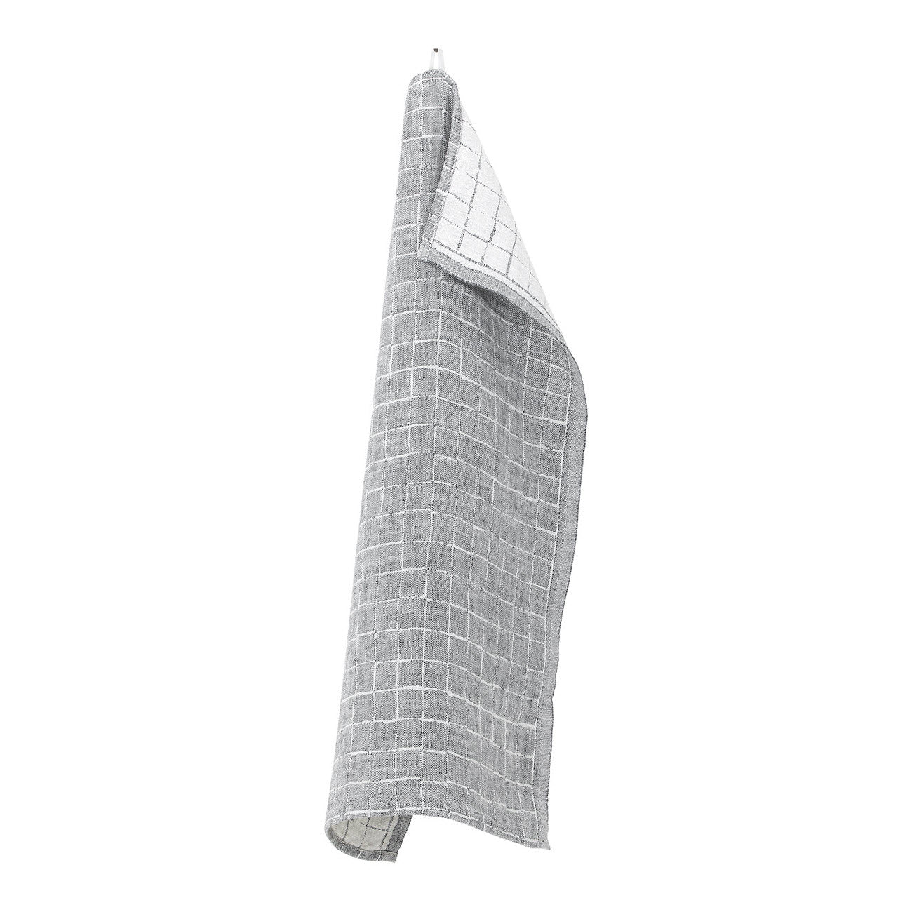 LAPUAN - LASTU LINEN HAND TOWEL. GREY+WHITE