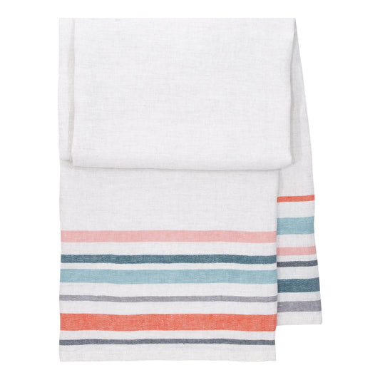 LAPUAN - LEWA LINEN KING TOWEL. BLUE+RED