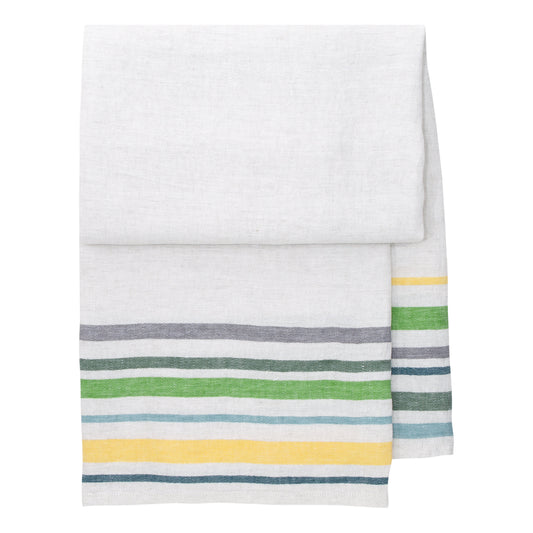 LAPUAN - LEWA LINEN KING TOWEL. YELLOW+GREEN