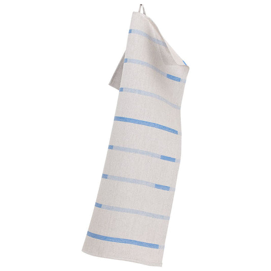 LAPUAN - LINNEA LINEN HAND TOWEL. NATURAL+BLUE