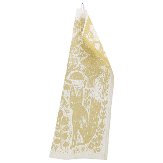 LAPUAN - METSIKKO LINEN HAND TOWEL. WHITE+GOLD