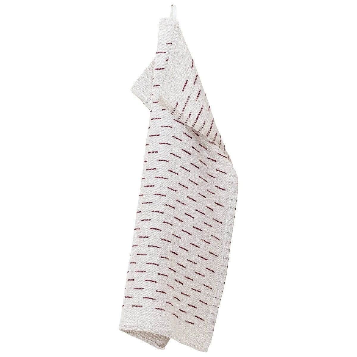 LAPUAN - PAUSSI - LINEN HAND TOWEL. NATURAL + BORDEAUX