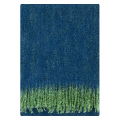 LAPUAN - COUVERTURE EN MOHAIR REVONTULI. BLEUET+VERT