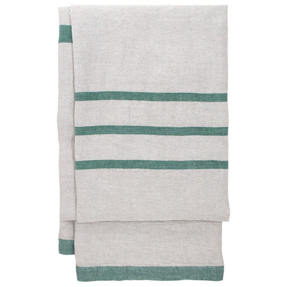 NAPPE / COUVERTURE EN LIN LAPUAN - USVA. NATUREL+VERT TREMBLE