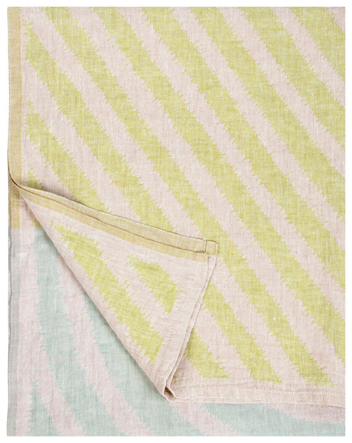 LAPUAN - SERVIETTE DE CUISINE EN LIN HELMI. ROSE+BLANC