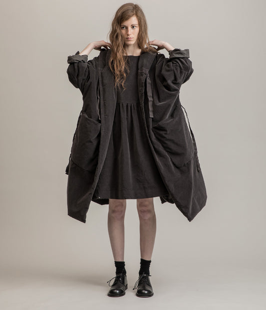 ALBUM DI FAMIGLIA - VELVET LOOSE HOODED COAT