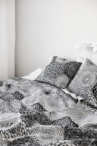 LAPUAN - COUVERTURE / NAPPE EN COTON BIOLOGIQUE + LIN. GRIS