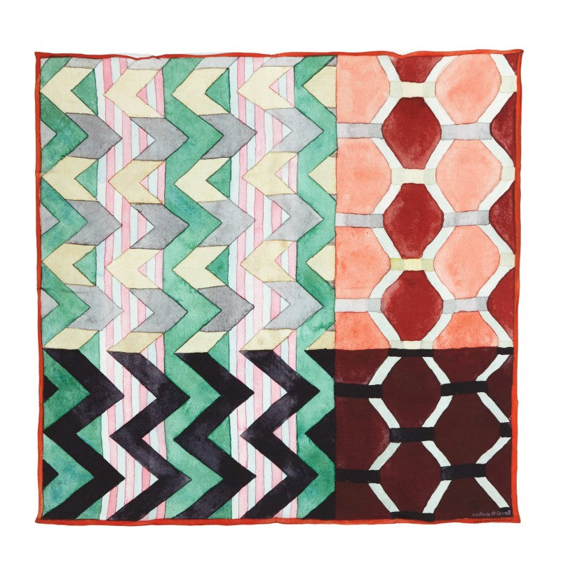 WALLACE+SEWELL - SQUARE SILK SCARF - RIPPLE
