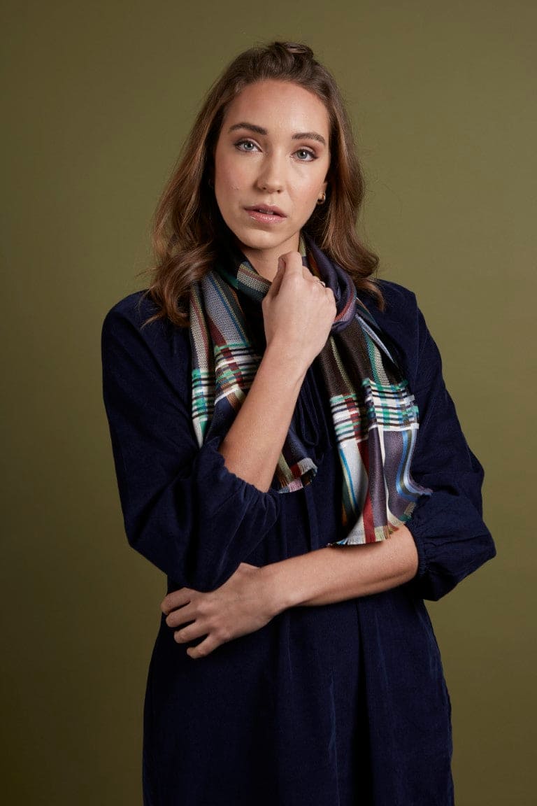 WALLACE+SEWELL - SILK SCARF - CHERUBINA - GUNMETAL