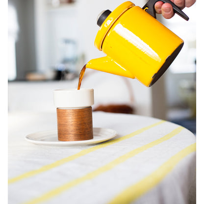 NAPPE / JETÉ EN LIN LAPUAN KANKURIT USVA. NATUREL+JAUNE