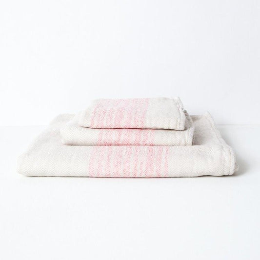 KONTEX - ORGANIC FLAX TOWEL. PINK-BEIGE