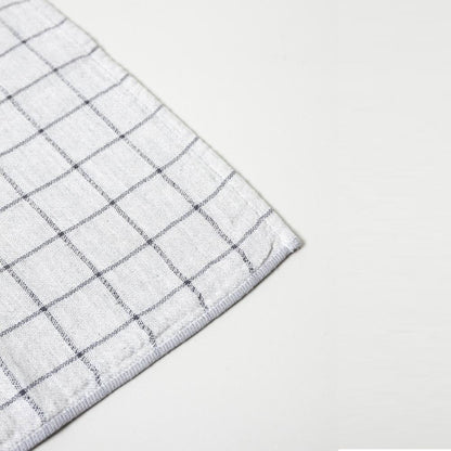 KONTEX - SERVIETTE EN COTON BIOLOGIQUE GRAPH. GRIS + BLEU MARINE