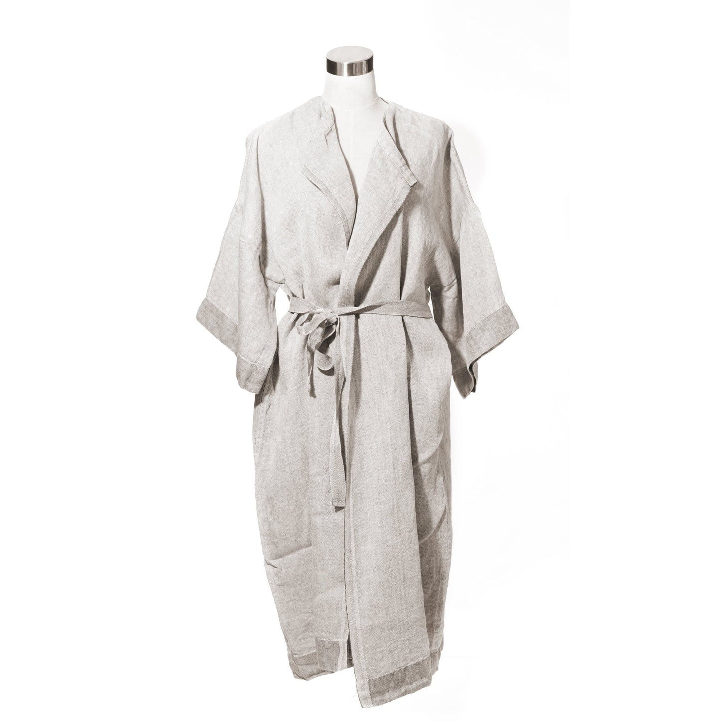 LAPUAN - KASTE PRESHRUNK LINEN BATHROBE. NATURAL