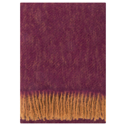LAPUAN - COUVERTURE EN MOHAIR REVONTULI. ROUILLE+BOURGOGNE