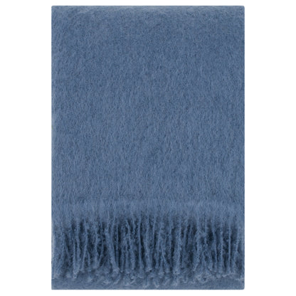 LAPUAN - SAAGA UNI COUVERTURE EN MOHAIR. BLEU