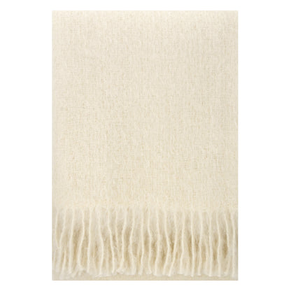 PLAID LAPUAN - SAAGA UNI EN MOHAIR. BLANC ARCTIQUE