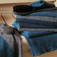 LAPUAN - TERVA WAFFLE TOWEL. BLACK+RAINY BLUE