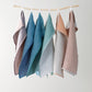 LAPUAN - DUO LINEN HAND TOWEL. GREEN+PETROLEUM BLUE