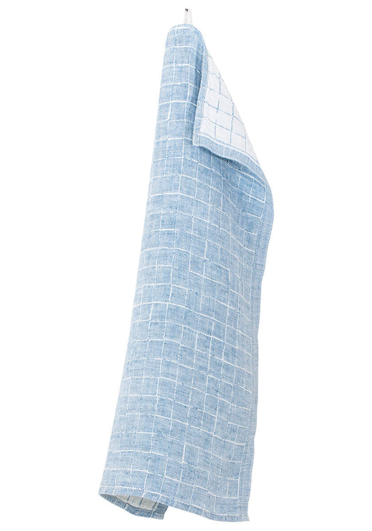 LAPUAN - LASTU LINEN HAND TOWEL. BLUE+WHITE