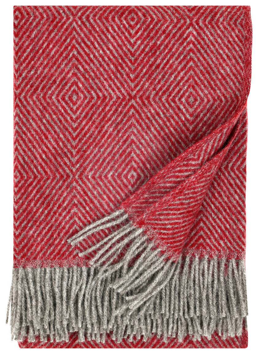 LAPUAN - MARIA WOOL BLANKET. BURGUNDY