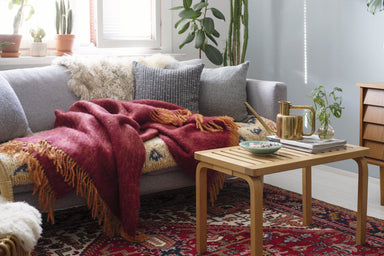 LAPUAN - REVONTULI MOHAIR BLANKET. RUST+BURGUNDY – Art. 27