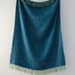 LAPUAN - REVONTULI MOHAIR BLANKET. GREEN + PETROLEUM