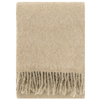 LAPUAN - COUVERTURE SAAGA EN LAINE DE MOHAIR. BEIGE