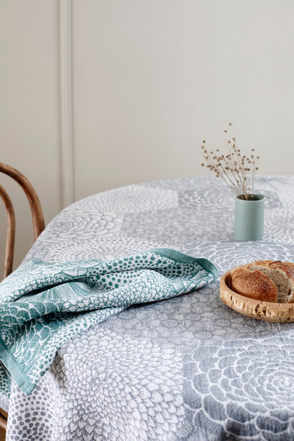 LAPUAN - COUVERTURE / NAPPE EN COTON BIOLOGIQUE + LIN. GRIS